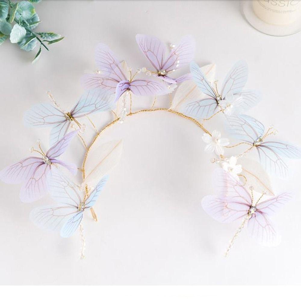 Crystal Photography Decoration Women Hair Hoop Transparent Dragonfly Headband Korean Headdress