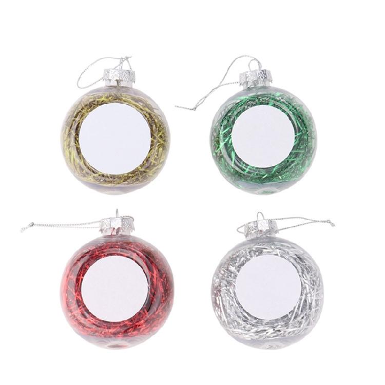 8cm Clear Blank Ball Pendant Sublimation Christmas Ornament Pendant for Transfer Printing DIY Party Tree Home Decors
