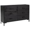 Sideboard Black 110 x 35 x 70 cm Solid Pine Wood