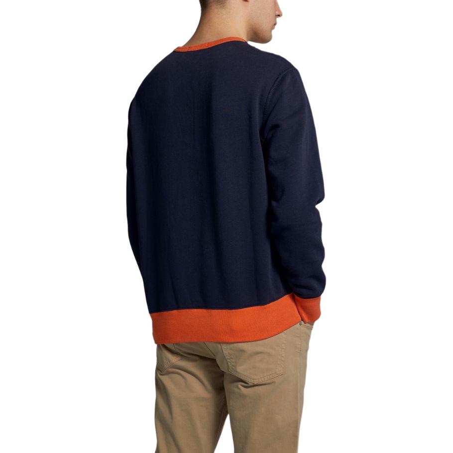 Вышитый логотип Polo Ralph Lauren с изображением головы волка, свободная толстовка с круглым вырезом, мужская толстовка синего цвета 710791603-001