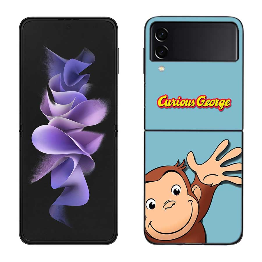 Чехол для телефона Curious G-Georgeser-m-Monkeis для Samsung Z Flip 7 6 5G Galaxy Z Flip 5 4 3 Черный Жесткий Чехол Роскошный ПК Корпус Co
