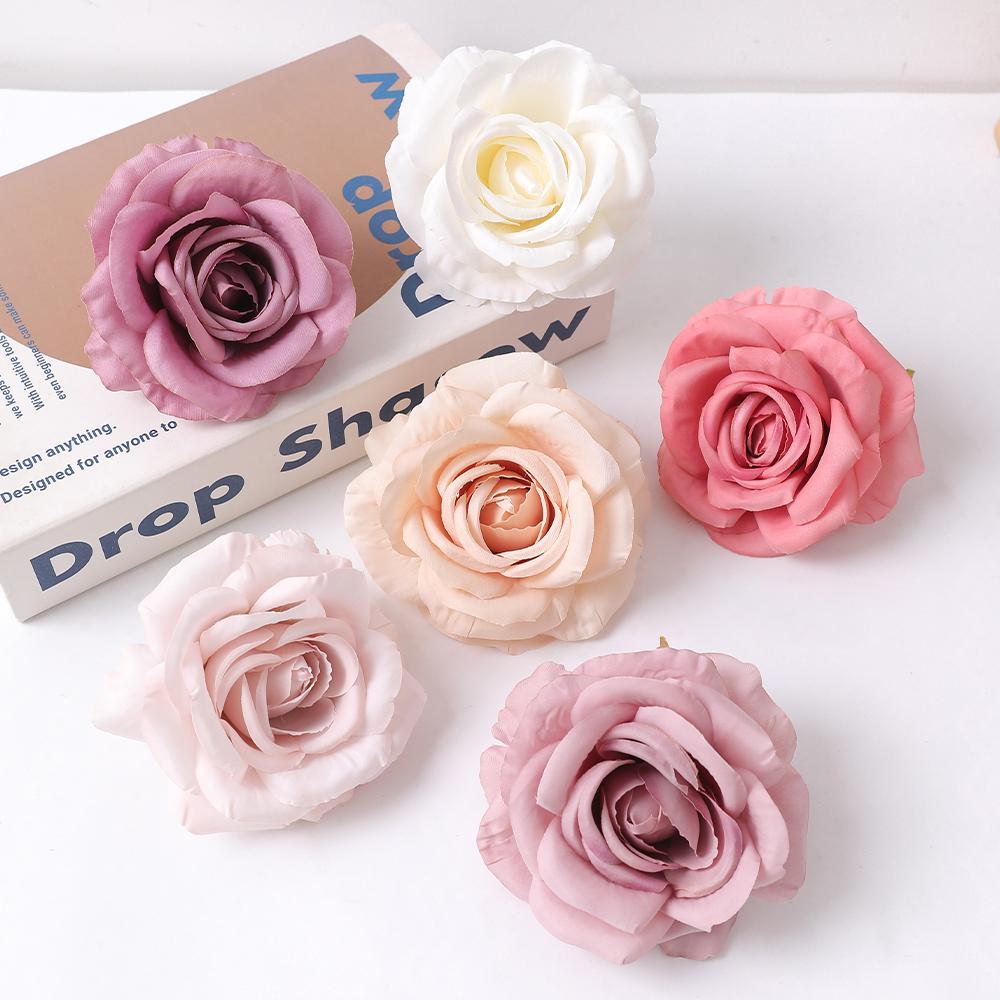 2/5 шт. 10 см искусственные розы, шелковые головки цветов, имитация цветка, украшение дома, комнаты, свадебное украшение, аксессуары для DIY венков