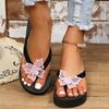 Fashion Fashion Bowknot Wedges Flip Flops Women Clip-Toe Platform Summer Slippers Woman Plus Size Elegant Non-Slip Sandals Mujer