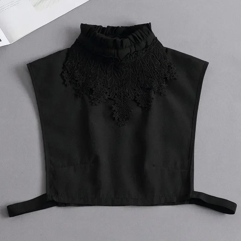 Hollow Lace Chiffon Doll Cotton Fake Collar Blouse Sweater Detachable Shirt Collar False Collar Lapel Women Top Collars Decor