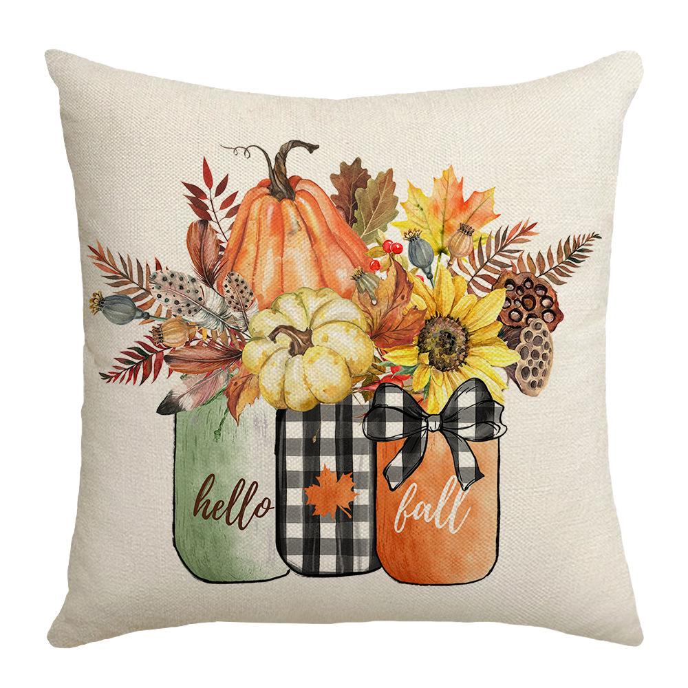 New Literary Maple Leaf Pillow Cover Thanksgiving Decoration Home Sofa Pillow Cover Pillow