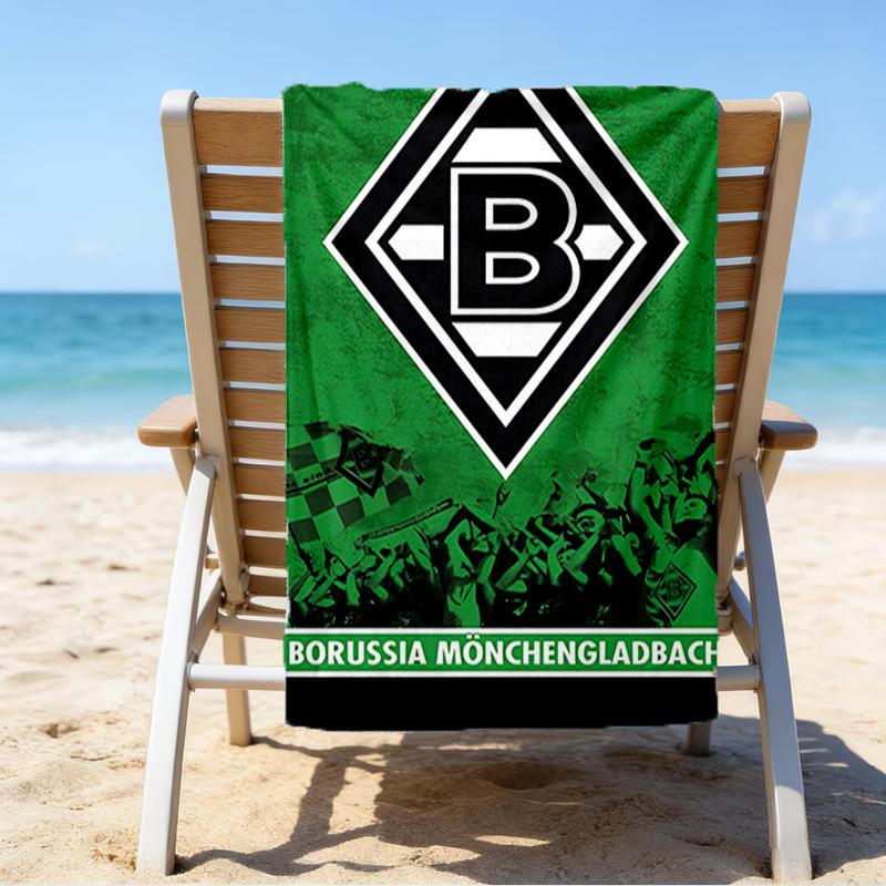 Green Black Borussia Beach Towel - Soft, Absorbent Microfiber, Lightweight, Ideal for The Beach, Parties, Travel, Camping fan gifts