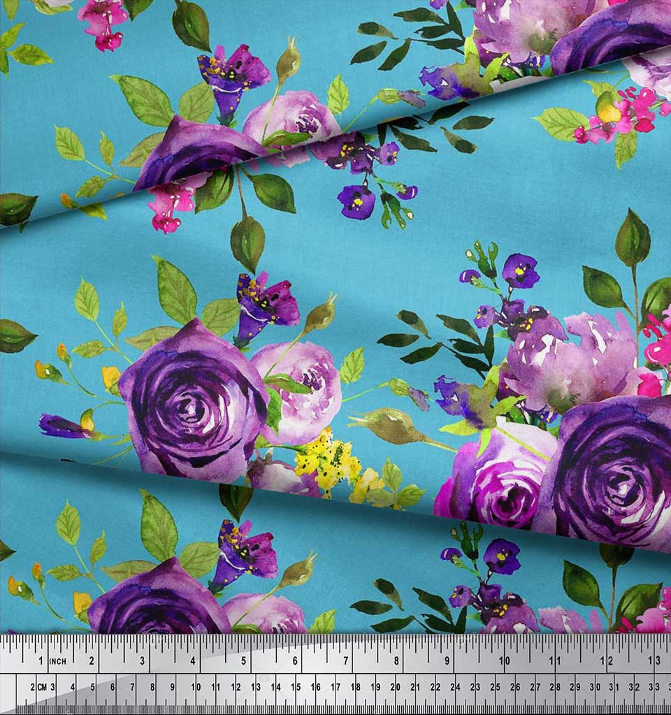 Soimoi Японский креп-атлас с принтом листьев и цветов розы по метрам 42 дюйма