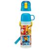 Skater Children's Water Bottle, 2-Way, 470ml (Direct Drinking) or 430ml (Cup Drinking), Paw Patrol Design, Size 25, Boys, Stainless Steel, Insulated,