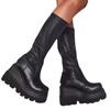 Martin Boots Autumn and Winter New Large Size Wedge Heel High Women's Boots Thick-soled Rear Zipper Knight Boots