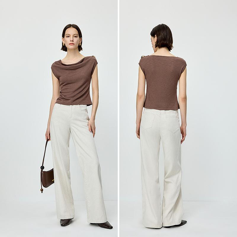 LILY minimalist white straight leg jeans