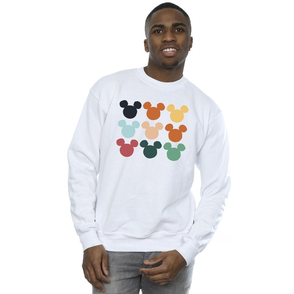 Disney Mens Mickey Mouse Heads Square Sweatshirt
