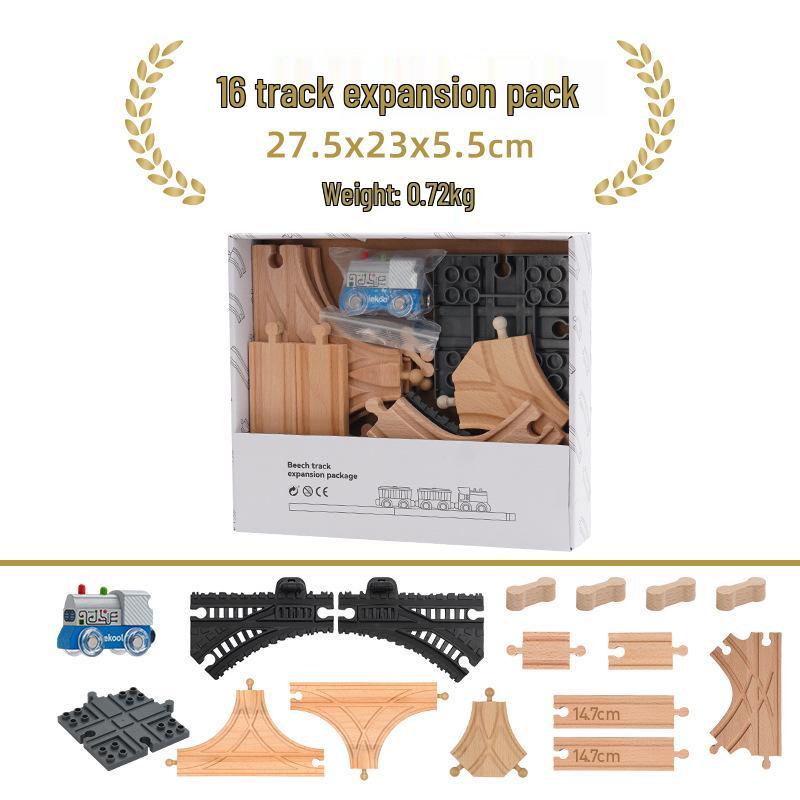 Wooden Electric Train Track Building Blocks - Compatible with Thomas