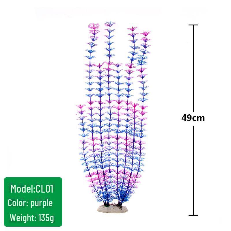 Fish Tank Scenic Background with Decorative Artificial Water Plants, 50cm High