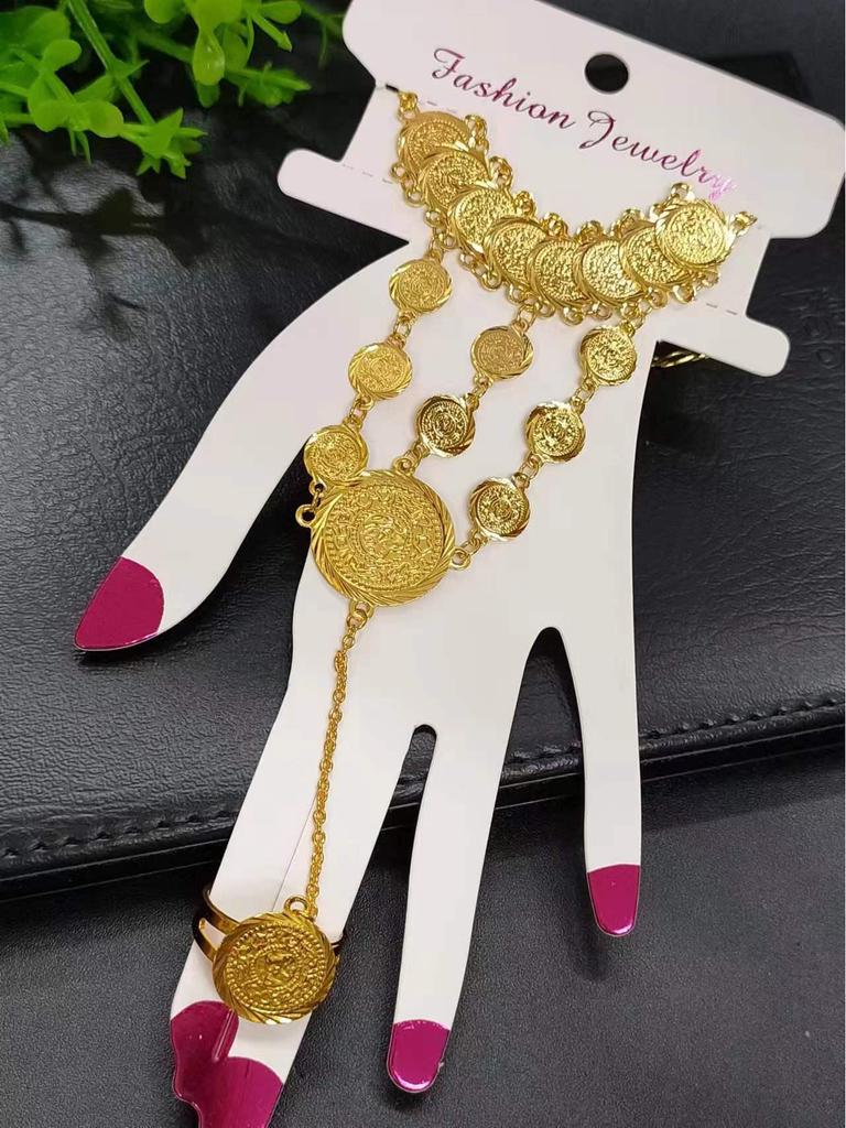 Трендовый европейско-американский браслет-цепочка на руку с кольцом для женщин