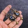 Серьги из натурального содалита, ручной работы, медная проволока, 3,47 дюйма, S9L59