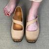Новые балетки 2025 года на мягкой подошве, женские французские одинарные туфли на плоской подошве с квадратным носком, женские туфли Мэри Джейн в стиле ретро с носком-«пятачком»