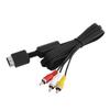 1.8m Black Multi Out 3 RCA Video/Audio Cable Flat AV Cord
