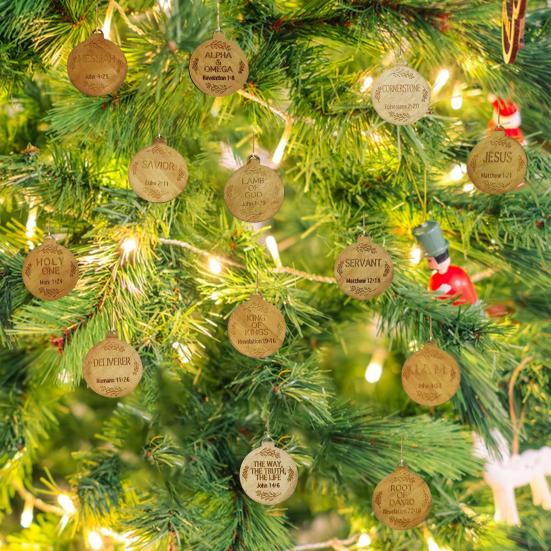 25 шт. Имена Иисуса Подвесные таблички Деревянные Винтажные Домашние Офисные Рождественские Елки Подвесные