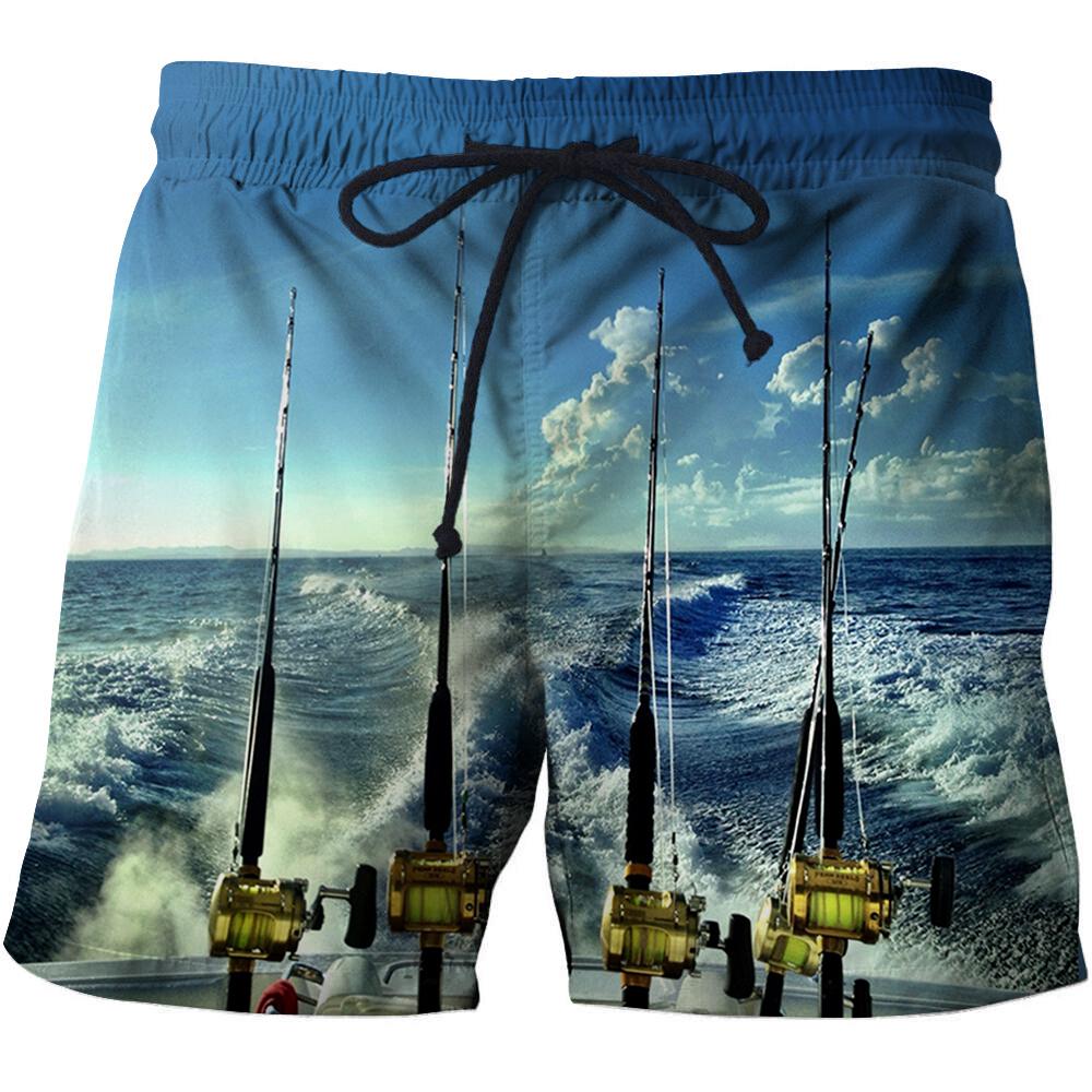 New Tropical HD 3D Swimming Trunks Shorts Mens Funny Fishing Bermuda Breathe Men's Boys Beach Pants Sport Shorts Fashion