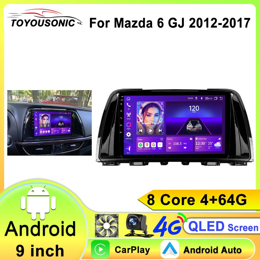 Android 13 для Mazda 6 GJ Atenza 2012 2013 2014 2015 2016 2017 Carplay Auto Car Multimedia All-in-one Car Radio Video Player GPS