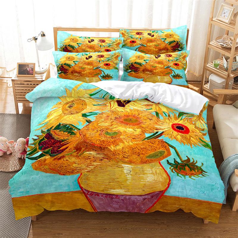 Beautiful Flowers Bedding Duvet Cover Fashion Bedding Set King Quilt Cover Bed Set Girls Boys Bedding Duvet Cover Set Bedding