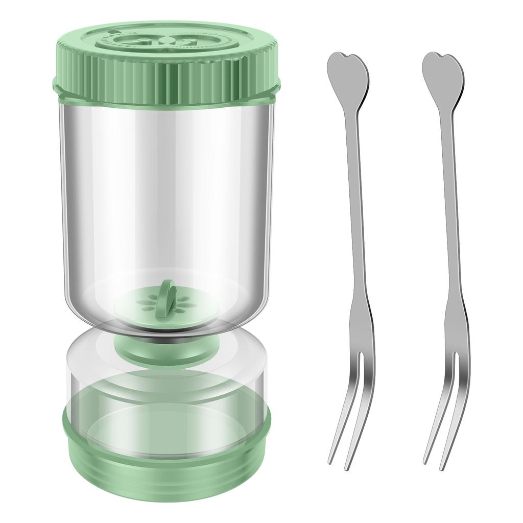 Glass/Plastic Pickle Jar with Forks Dry Wet Dispenser Reusable Pickle and Olives Hourglass Jar Cucumber Container for Kitchen