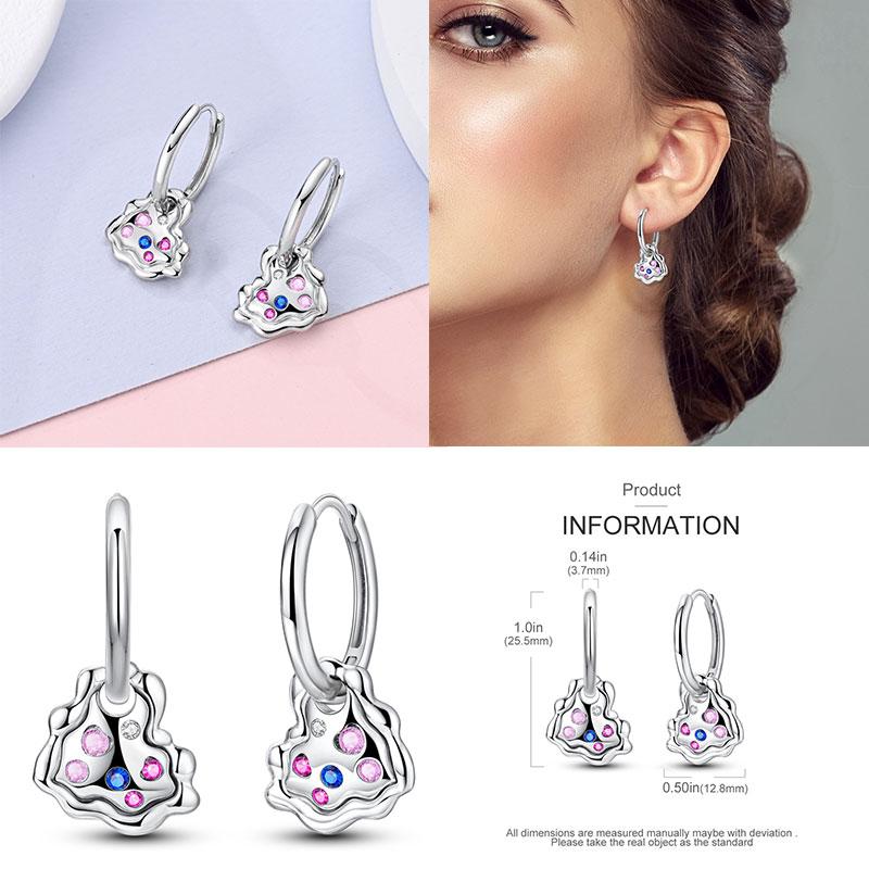 Hoop Earrings New silver 925 Rainbow, Shell, Women's Earrings Making jewelry For Women as Wedding Party Gifts