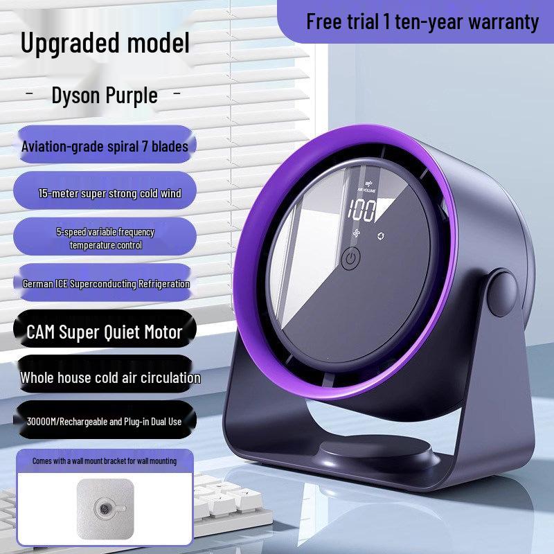 Compact Rechargeable Desk Fan with Silent Cooling