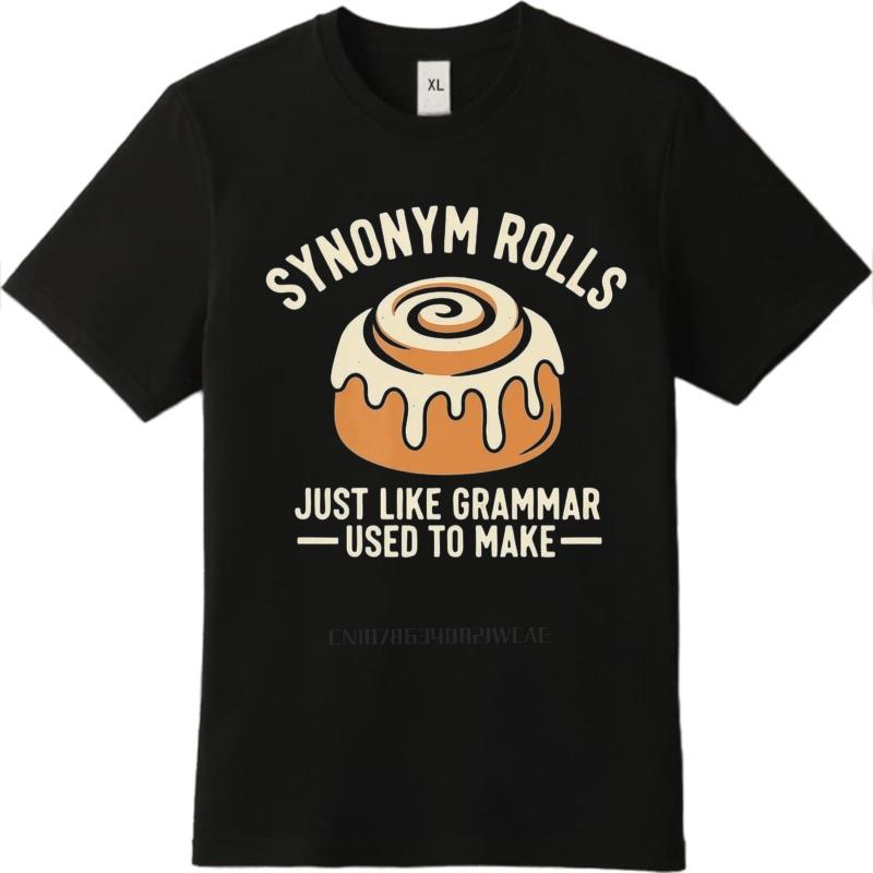 Большой размер летняя футболка для подростков Синоним Роллы Как раньше делала Грамматика Короткий рукав Удобный Круглый вырез Верхние футболки