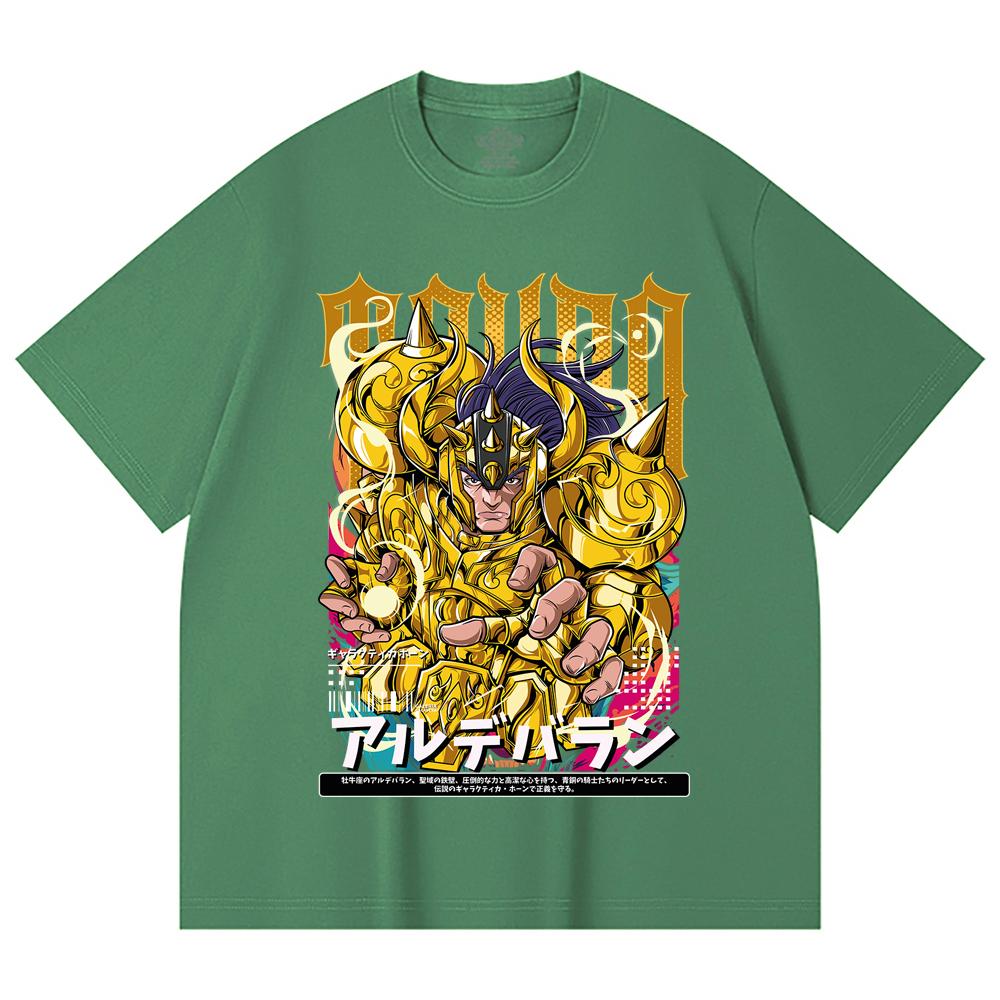 230 Gsm 100% Cotton Saint Seiya V27 Tauro Print Unisex Heavy Cotton T Shirt