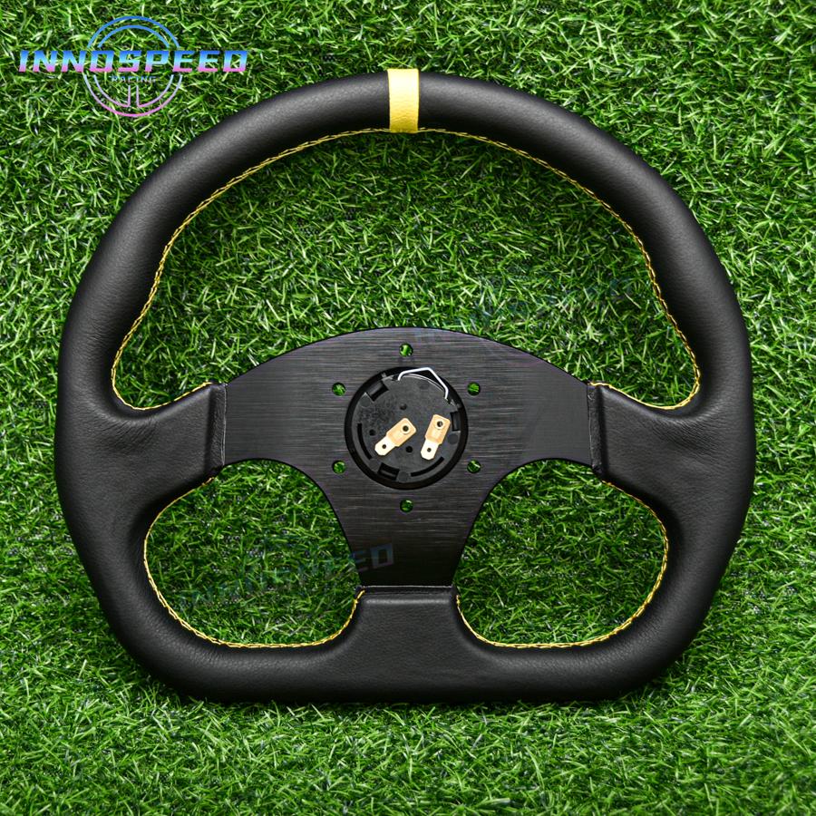 13inch Universal D Shape Racing Leather Flat Sim Sport Steering Wheel for Game Car Accessories