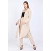 Женский двухместный костюм большого размера с открытым передом бежевый