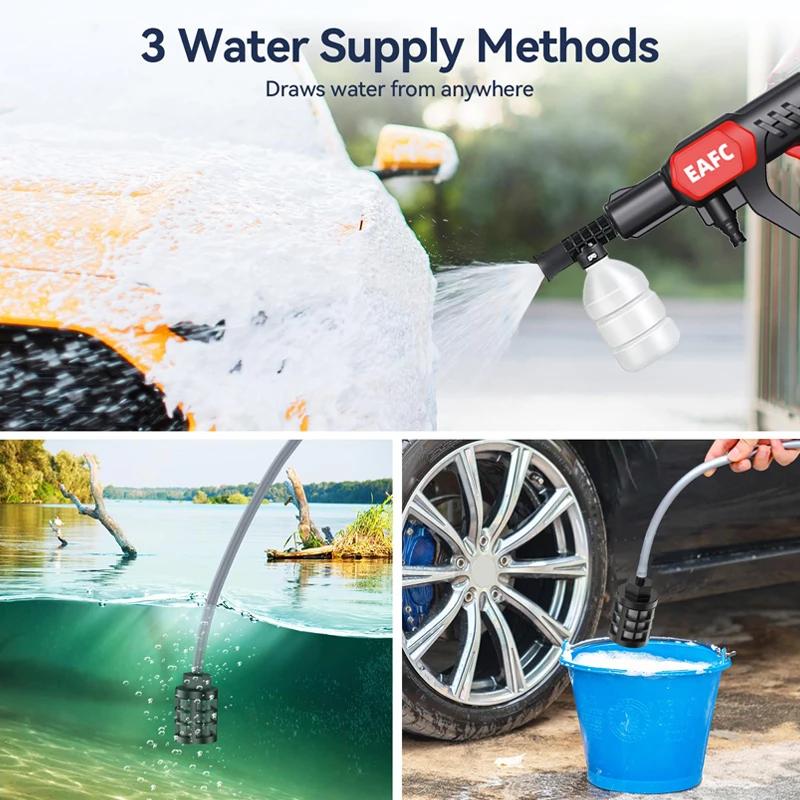 Портативный беспроводной пистолет высокого давления для мойки автомобилей, 100 бар, генератор пены, водяной пистолет для дома, сада, аксессуары для чистки автомобиля