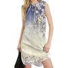 Women's Casual Fashion Round Neck Sleeveless Print Hooded Drawstring Dress