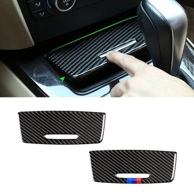 Для BMW 3 серии E90 E92 2005-2009 2010 2011 2012 углеродное волокно салона автомобиля с центральным управлением крышка прикуривателя