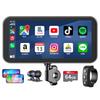 VANBAR Motorcycle Dash Cam with Auto Touch Smartphone Simultaneous Front and Rear Camera Automatic Brightness IPX7 Waterproof and Engine Earphone