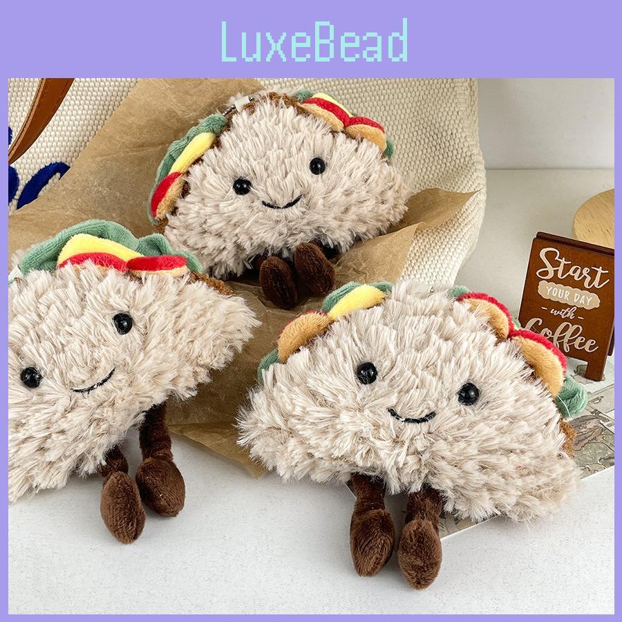 Sandwich Sweet Plush Doll Cute Taco Design Keychain Made With High Quality Cotton Pp
