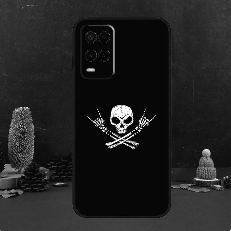 Чехол-череп в стиле Rock and Roll для Oppo A5 Pro A6 A15 A18 A38 A58 A78 A98 A54 A74 A94 A17 A57 A80 A60 A40 A16 A76 A96