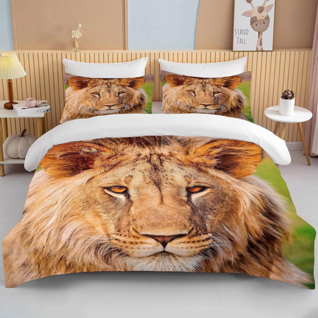 10 Sizes Cute Lion Bedding Collection Duvet Cover Collection 3D Bedding Digital Printing With Bed Linen Queen Size Boy Bedding Collection Fashion D
