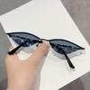 Солнцезащитные очки в форме листа Женские Новые Модные Безободковые Металлические Дужки Женские Солнцезащитные очки Панк Вечеринка Шоу Женские Солнцезащитные очки