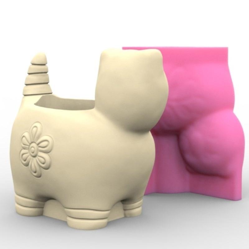 Soft Silicone Ornament Molds Shaped Vase Molds Unique Flowerpot Moulds Silicone Suitable for Resin Clay