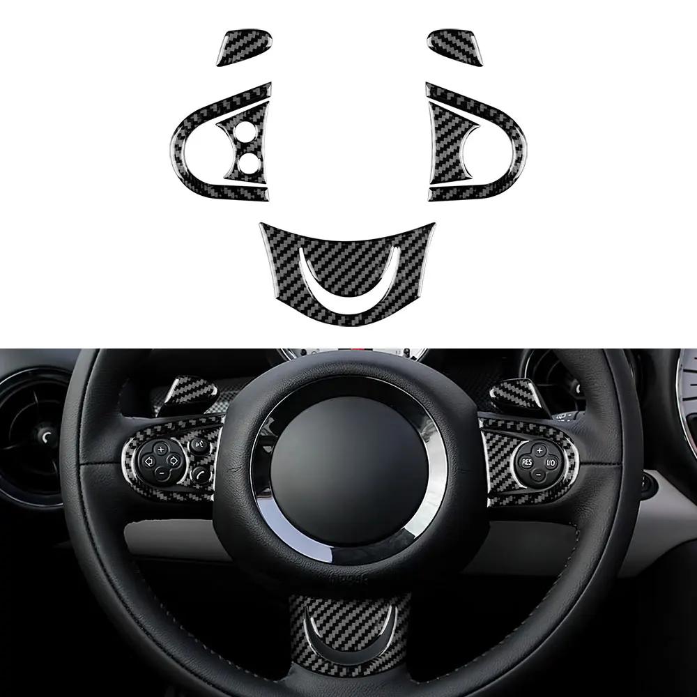 Настоящее Мягкое Углеродное Волокно Для Mini Cooper Hardtop R56 Clubman R55 R57 2008 2009 2010 Аксессуары Декоративная Наклейка на Руль