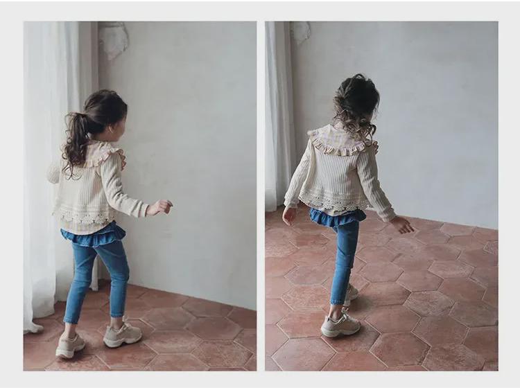 Детские осенние джинсы с оборками для девочек (3-10 лет) – Симпатичные брюки для верхней одежды