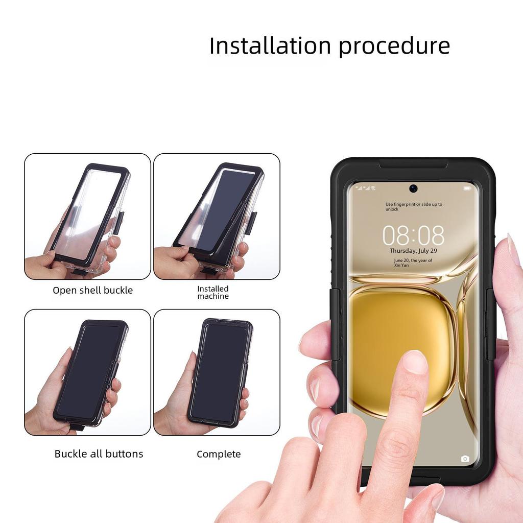 Водонепроницаемый чехол для Huawei Mate60 Pro идеально подходит для защиты вашего телефона от падений и попадания воды.