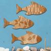 3Pcs/Set Bathroom Fish Wall Decoration, Rustic Wooden Fish Wall Art Sculpture, Nautical Wall Hanging Ornament for Beach Lake House