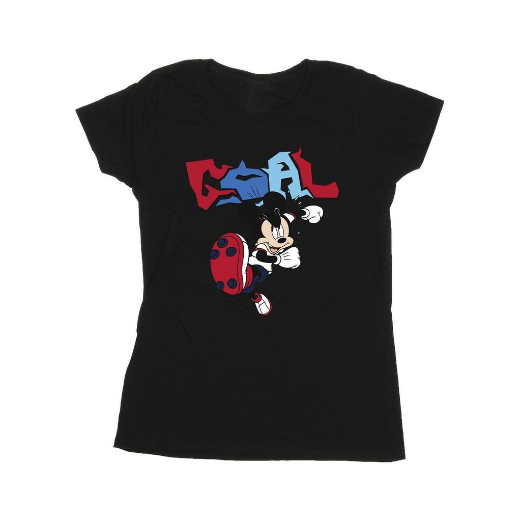 Disney Womens/Ladies Mickey Mouse Goal Striker Pose Cotton T-Shirt