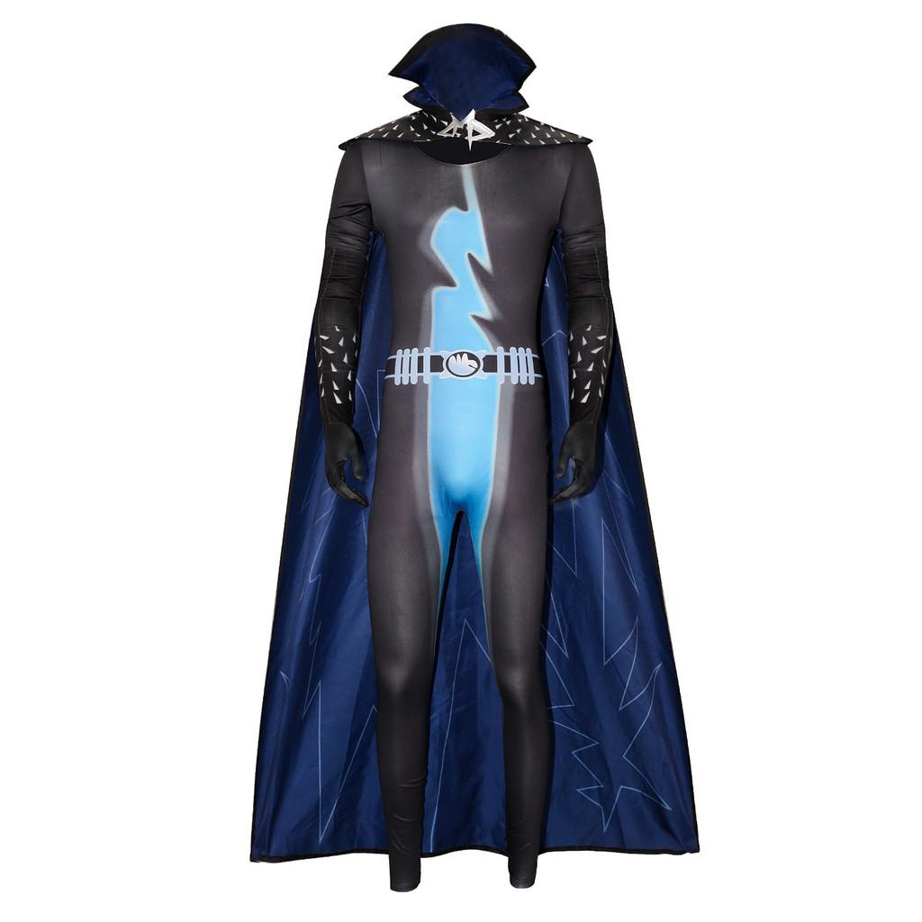 Megamind Cosplay Halloween Jumpsuit Cloak Set Performance Costume For Adult