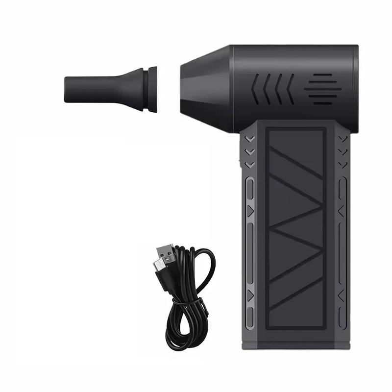 Mini Turbo Jet Fan 160000 RPM Digital Display Turbo Fan USB Rechargeable Brushless Motor Hair Dryer Powerful Blower With High Speed Duct Fan