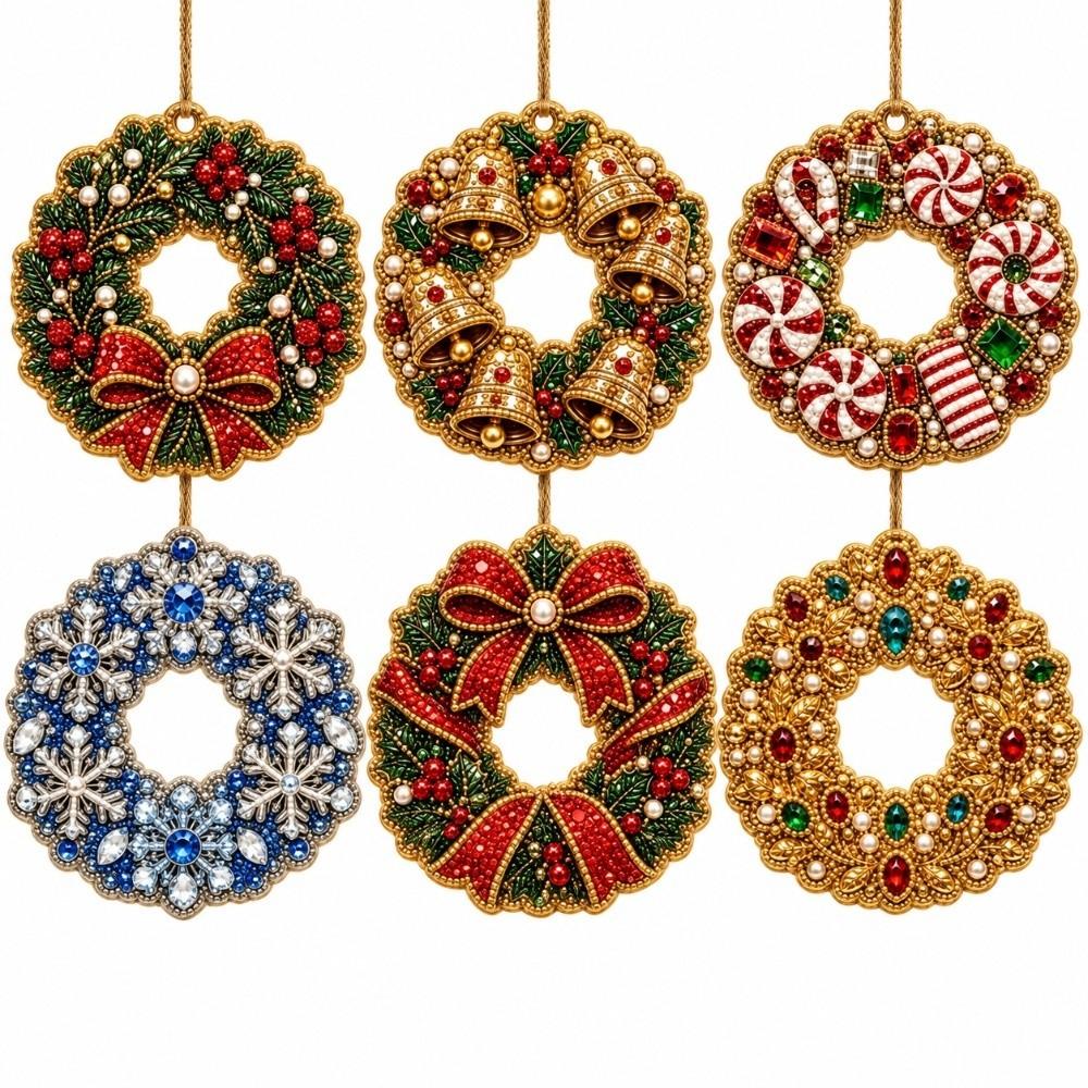 6pcs/set Acrylic Round Board Suncatcher Craft Kit Christmas Decor Craft Christmas Festival