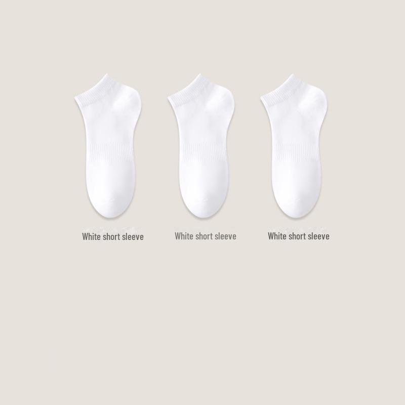 Men's Mid-Tube Towel Bottom Socks - Autumn/Winter Cotton, Black & White, Thick Warm Sports Socks with Deodorant Function.